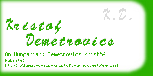 kristof demetrovics business card
